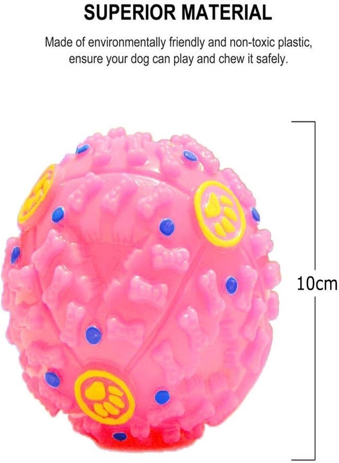 RoverPets Squeaky Ball Toy Treat Food Dispenser Ball with Duck Sound, Dental Cleaning and Interactive for Small and Medium Dogs (Pink) - Image 2